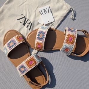 Zara Multicolor Embroidered Sandals